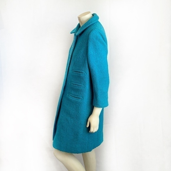 I.Magnin Vintage Turquoise Coat 1960s - Picture 4 of 9